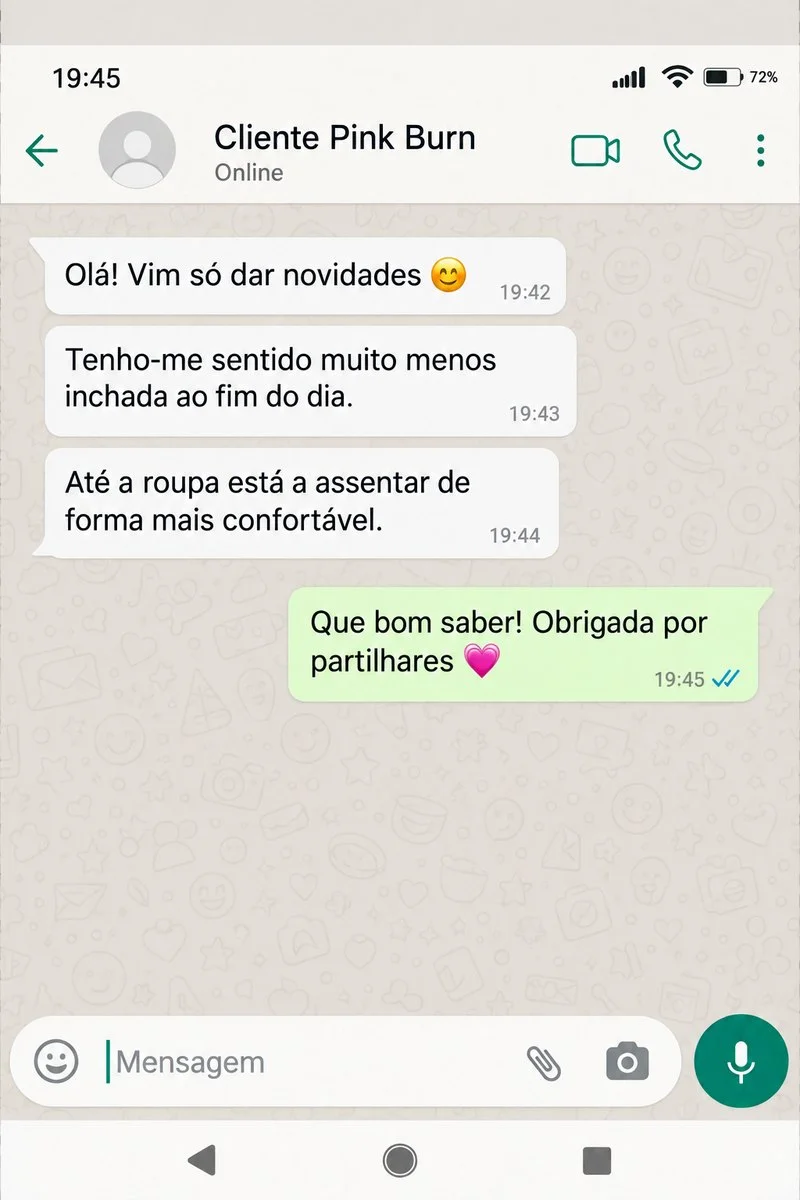 Mensagem de uma cliente
