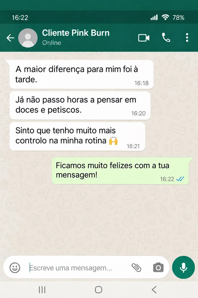 Mensagem de uma cliente