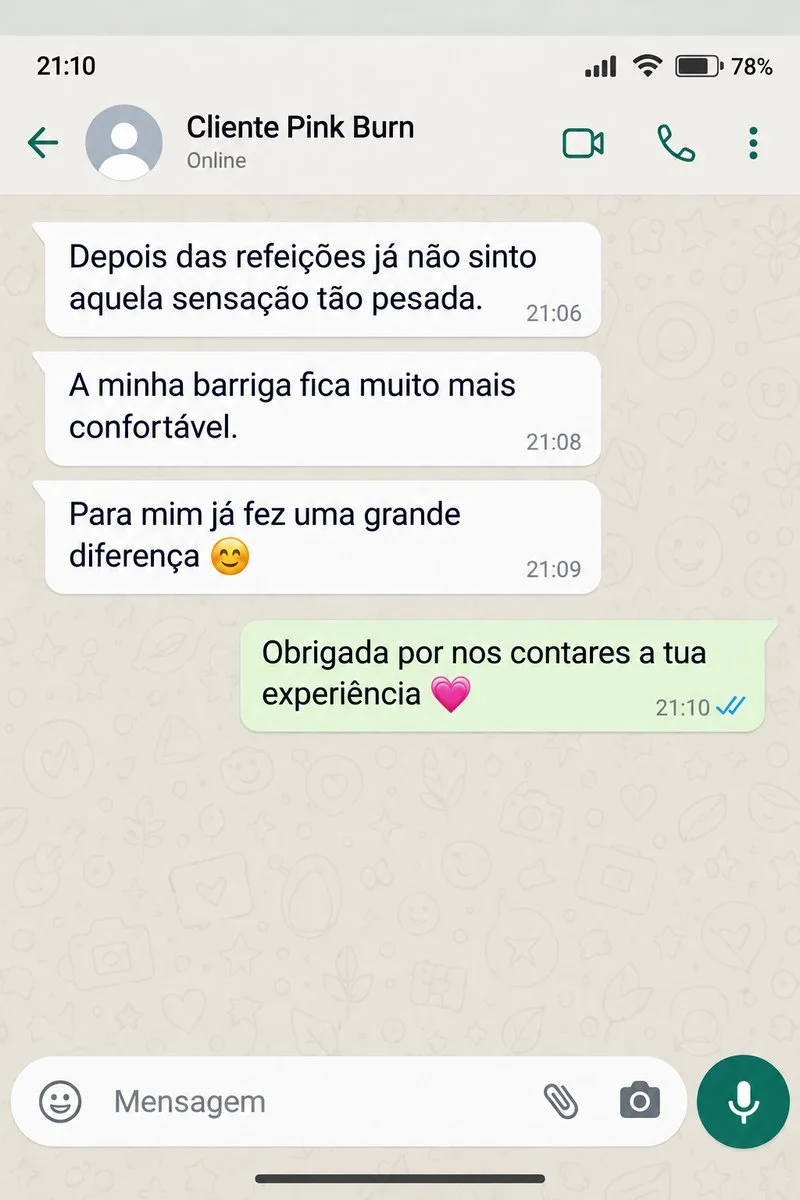 Mensagem de uma cliente