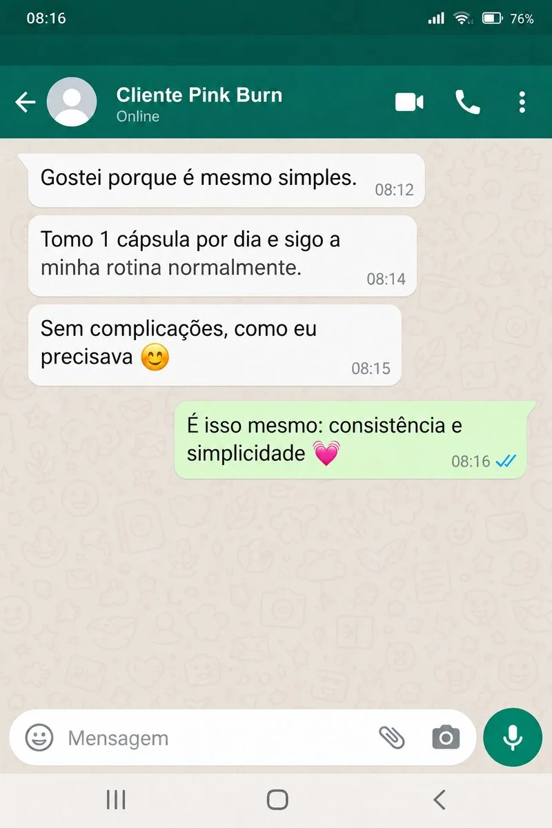 Mensagem de uma cliente