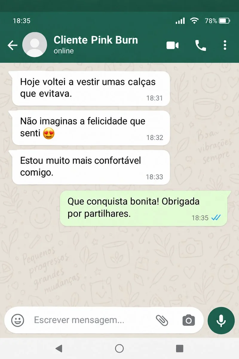 Mensagem de uma cliente